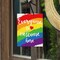 2 Pieces Rainbow Pride Sign Everyone is Welcome Here Sign Love is Love Wood Hanging Decoration Double Sided Printing Wall Door Window Decor for Rainbow Pride Party